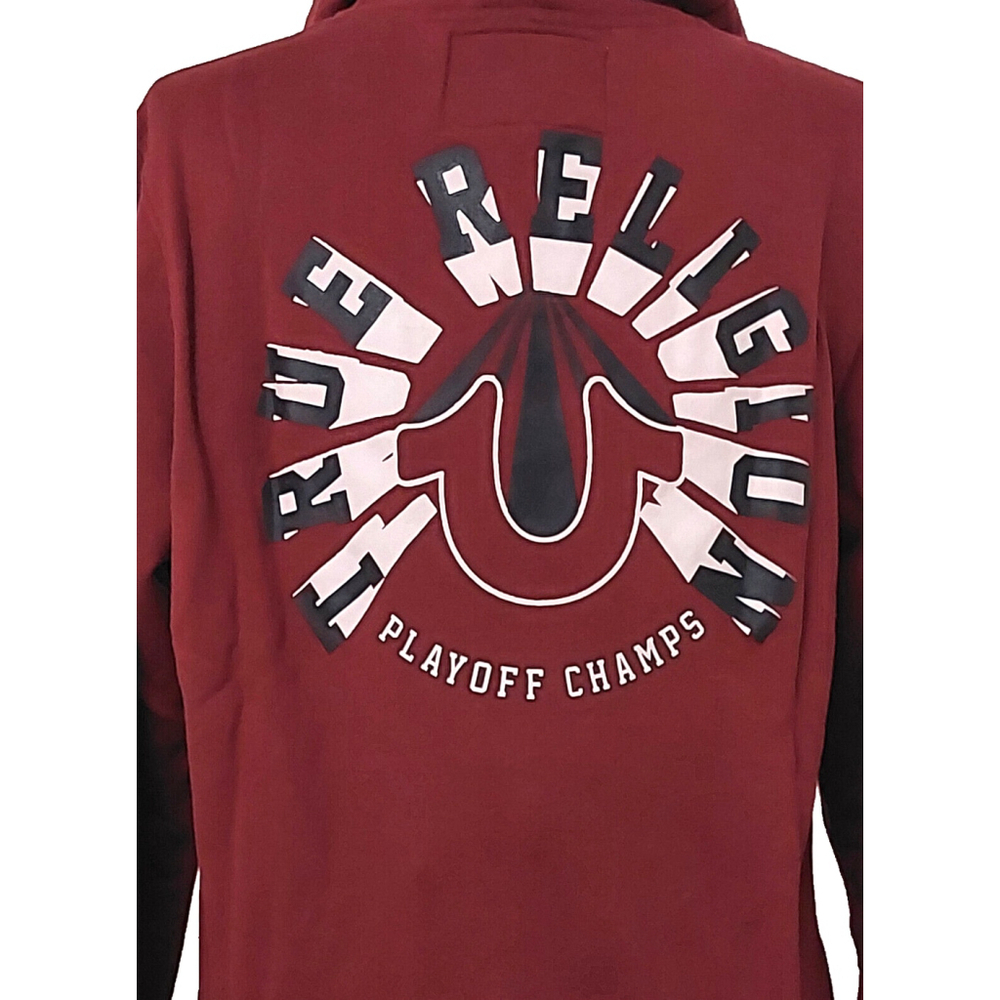 True Religion Brand Jeans Playoff Champs Raglan Hoodie Sweatshirt Size M NWT - Picture 9 of 16